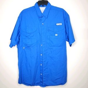 24) COLUMBIA 5 pocket button down Fishing Shirt Sz. M